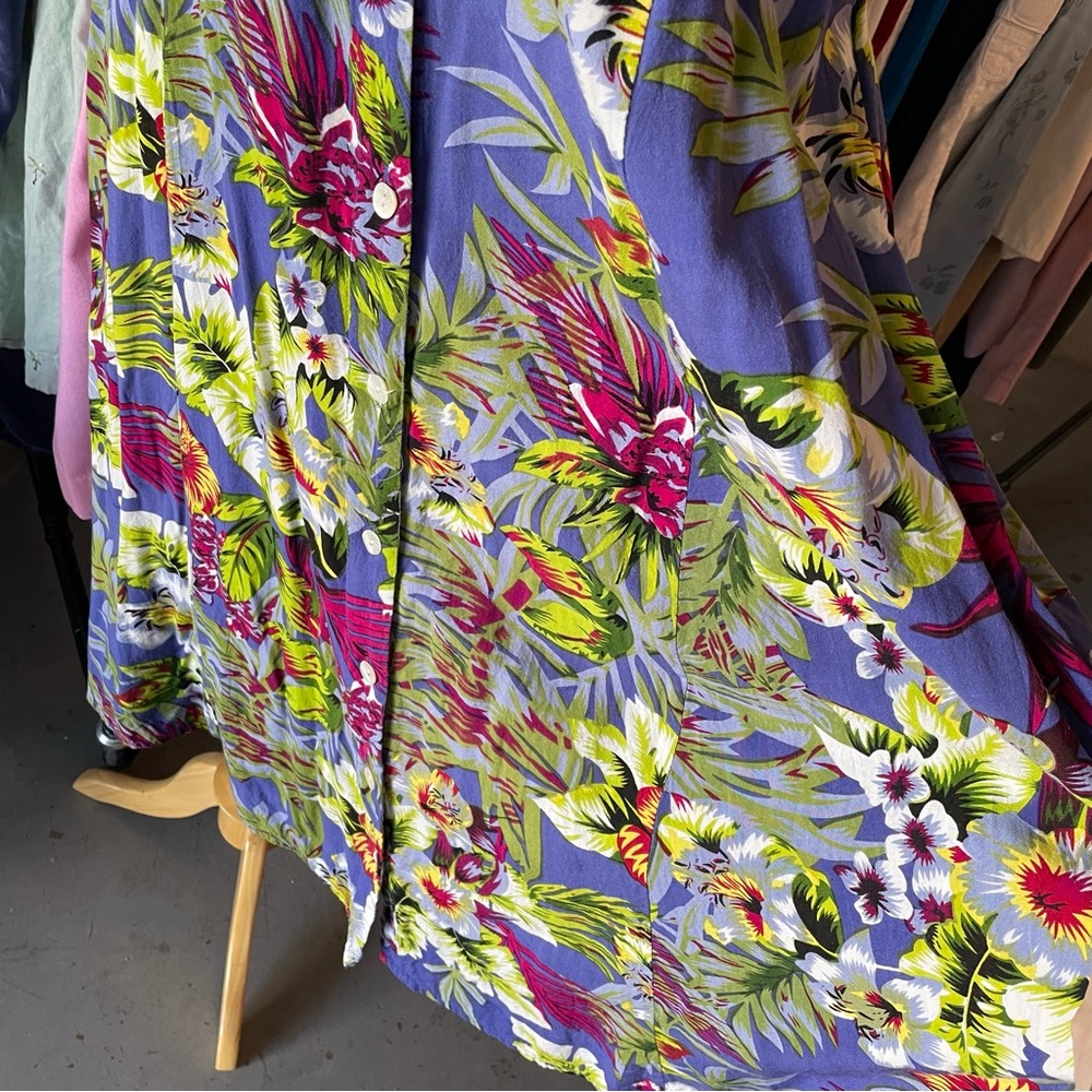 Vintage Y2K Metropolitan Tropical Floral Flowy Sundress L - Picture 5 of 13